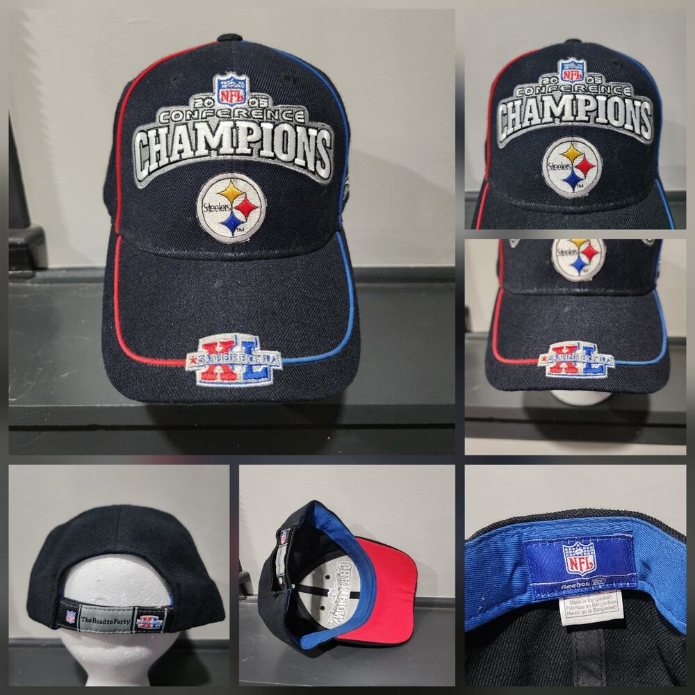 VTG Pittsburgh Steelers NFL 2005 AFC Conference Champions Super Bowl XL Hat Cap